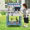 Double-sided Wooden Play Kitchen and Grocery Stand with Stoves for Kids 3+ Years Old - 23" x 22" x 34" (L x W x H)